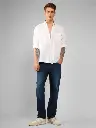 Men Slim Fit Solid Spread Collar Casual Shirt