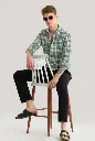 Men Slim Fit Checkered Spread Collar Casual Shirt
