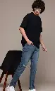 Roadster ter Lifestyle Co. Men Slim Tapered  Fit Low Distress Heavy Fade Stretchable Jeans