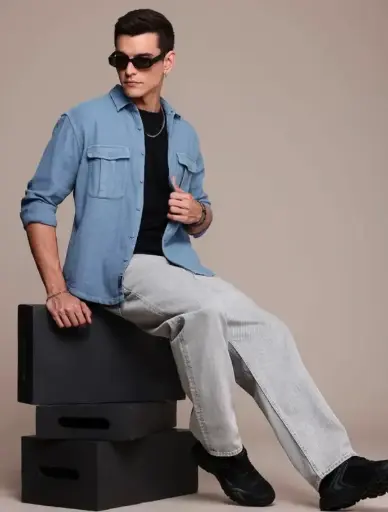 Men Relaxed Fit Fit Self Design Casual Shirt